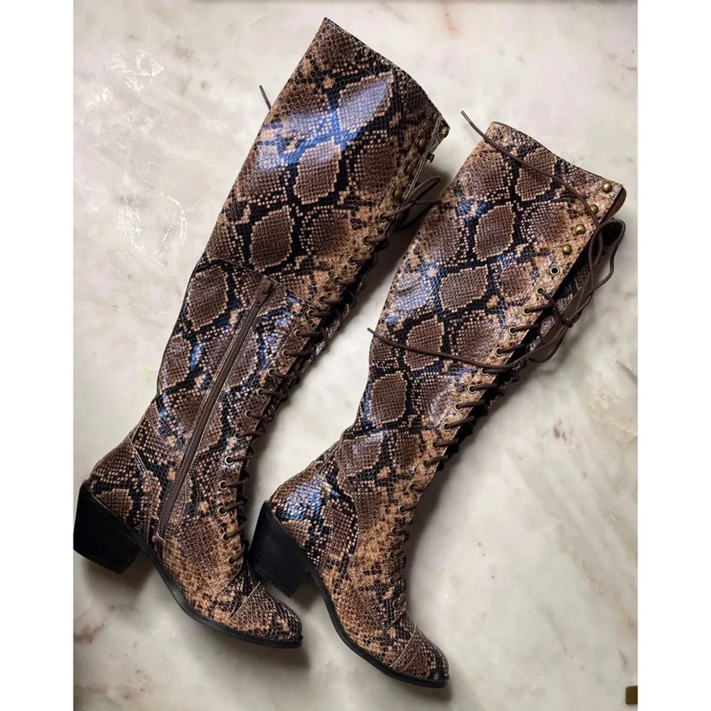 Free People Joe Lace-Up Over-the-Knee Boots